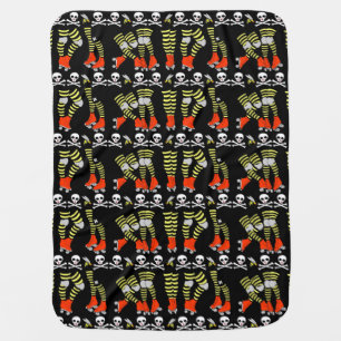 Roller Derby baby blanket, red black yellow Stroller Blanket