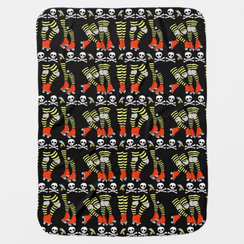 Roller Derby baby blanket red black yellow Stroller Blanket