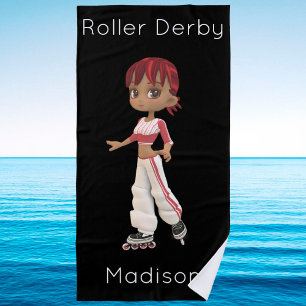 Roller Derby Beach Towel