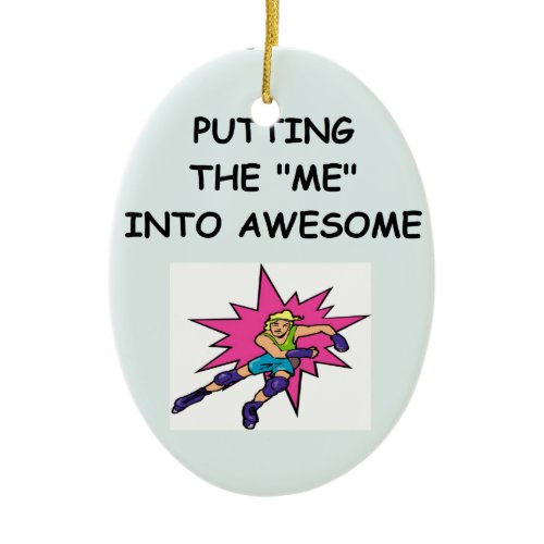 roller derby ceramic ornament