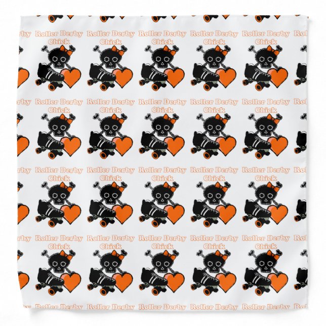 Roller Derby Chick (Orange) Bandana (Front)