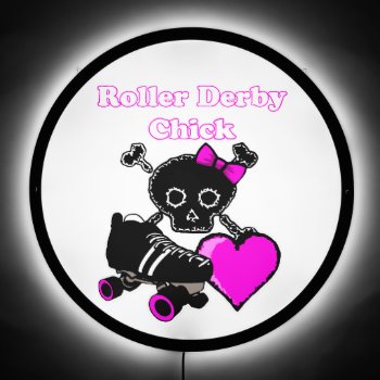 Roller Derby Chick (pink) Led Sign by BlakCircleGirl at Zazzle