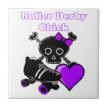 Roller Derby Chick (purple) Tile at Zazzle