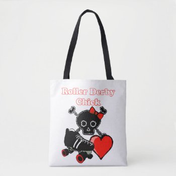 Roller Derby Chick (red) Tote Bag by BlakCircleGirl at Zazzle