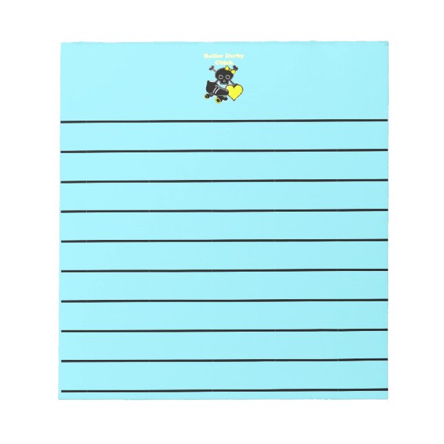 Roller Derby Chick (Yellow) Notepad (Front)