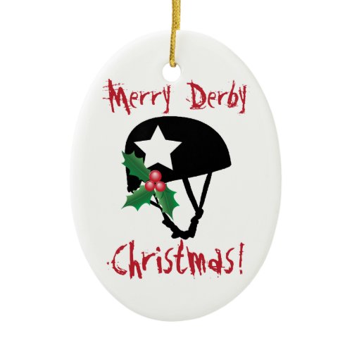 Roller Derby Christmas, Roller Skating Ceramic Ornament