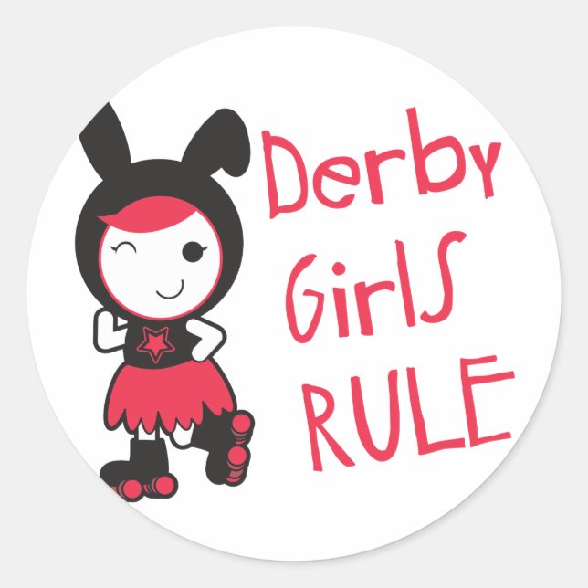 Roller Derby - Derby Girls Rule Classic Round Sticker (Front)