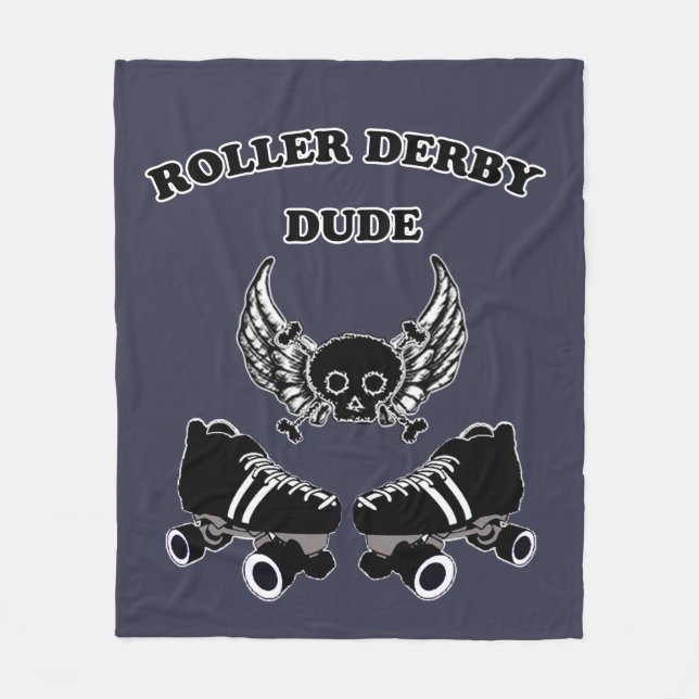 Roller Derby Dude Fleece Blanket (Front)