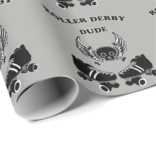 Roller Derby Dude Wrapping Paper (Roll Corner)