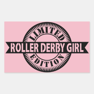Roller Derby Girl Limited Edition, Skating Design Rectangular Sticker