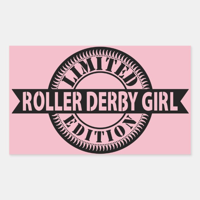 Roller Derby Girl Limited Edition, Skating Design Rectangular Sticker (Front)