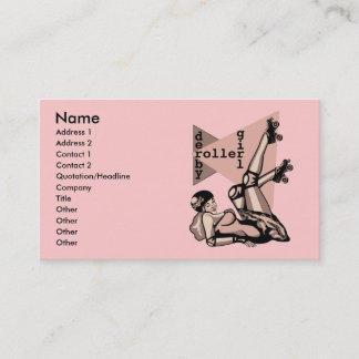 roller derby girl pin up business card
