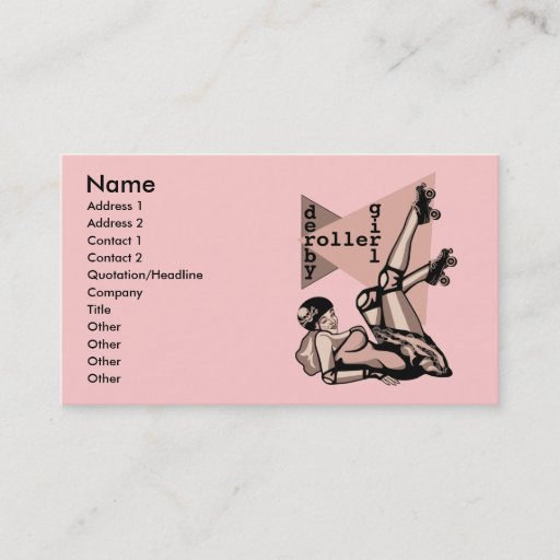 Customizable roller derby girl pin up business cards