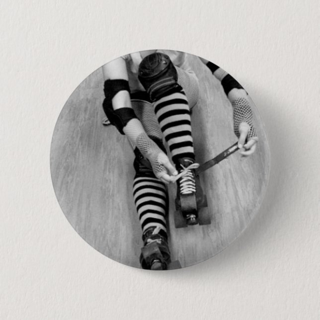 Roller Derby Girl Pinback Button (Front)