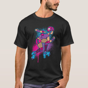 Roller Derby Girl Roller Skater With Spray Paint D T-Shirt