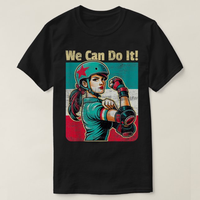 Roller Derby Girls Can Do It Roller Derby  1  T-Shirt (Design Front)