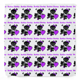 Roller Derby Heart (Purple) Bandana