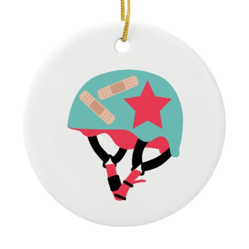 Roller Derby Helmet Ceramic Ornament