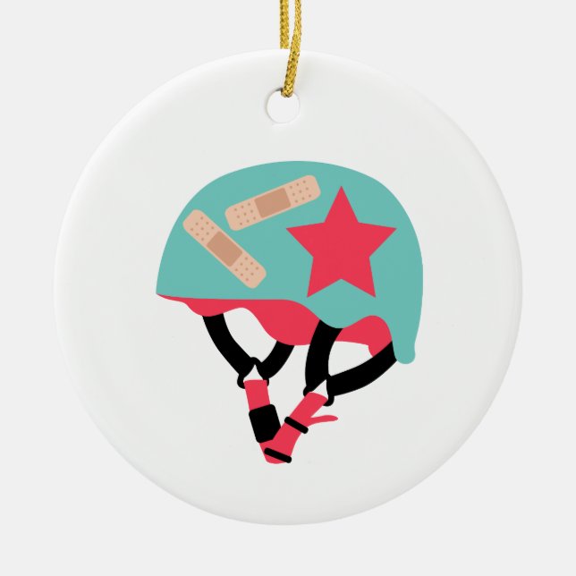 Roller Derby Helmet Ceramic Ornament (Front)