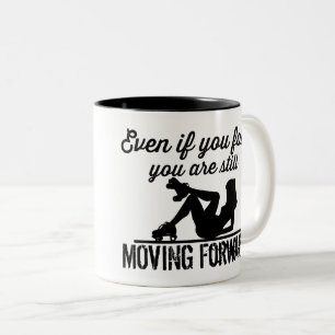 Roller Derby, If you Fall you are moving forward Two-Tone Coffee Mug