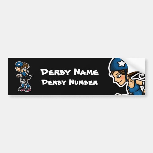 Roller Derby Jammer Customizable Bumper Sticker