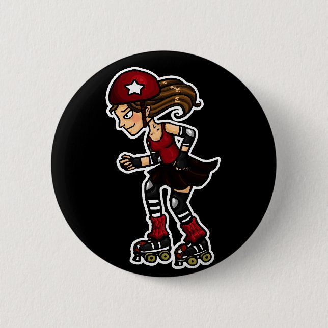 Roller Derby Jammer red Button (Front)
