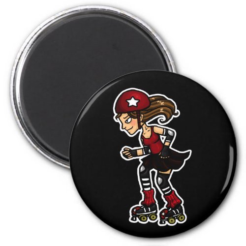 Roller Derby Jammer red Magnet