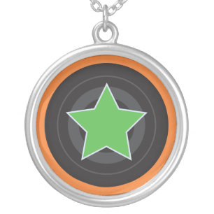 Roller Derby Jammer Star Silver Plated Necklace