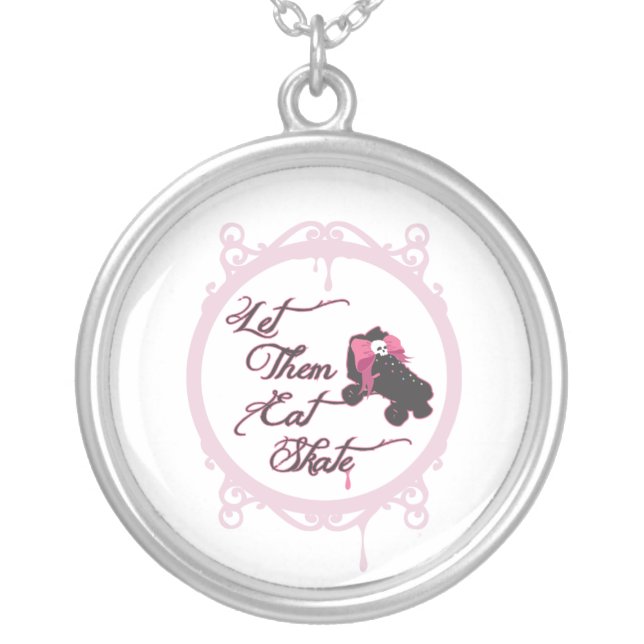 Roller Derby - Let Them Eat Skate Silver Plated Necklace (Front)
