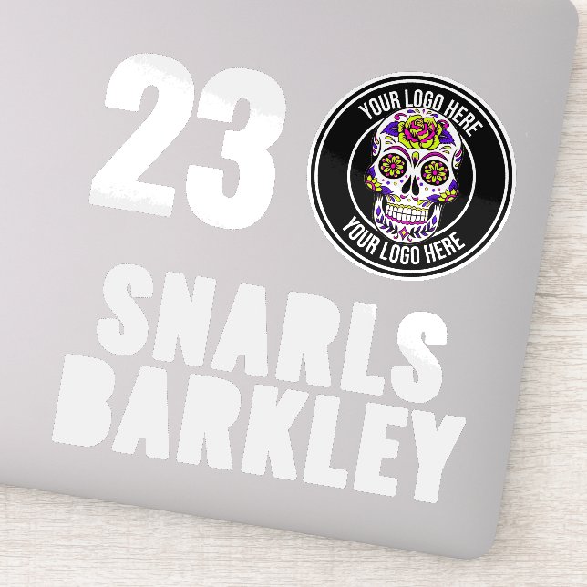 Roller Derby Logo White Team Name Helmet Sticker (Detail)