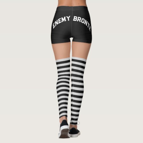Roller Derby Name Black Shorts Striped Socks Leggings