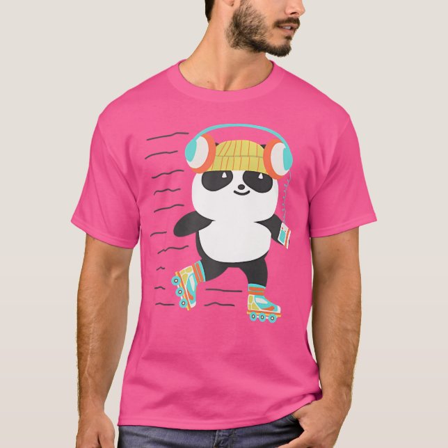 Roller Derby Panda Rollerskating T-Shirt (Front)