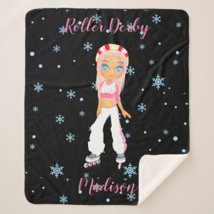 Roller Derby Personalized Sherpa Blanket