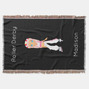 Roller Derby Personalized Throw Blanket