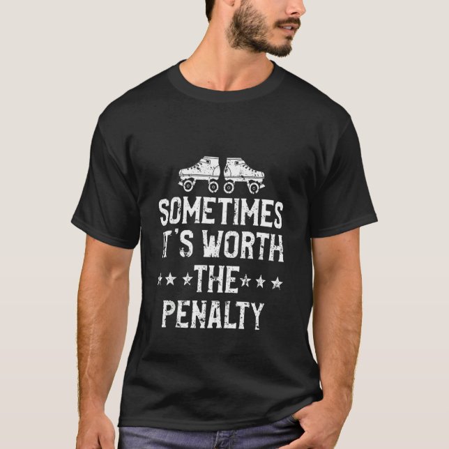 Roller Derby Player Penalty Skating Team T-Shirt (Front)