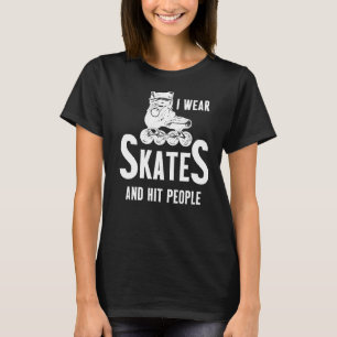 Roller Derby Player Skates Skating Team  3 T-Shirt
