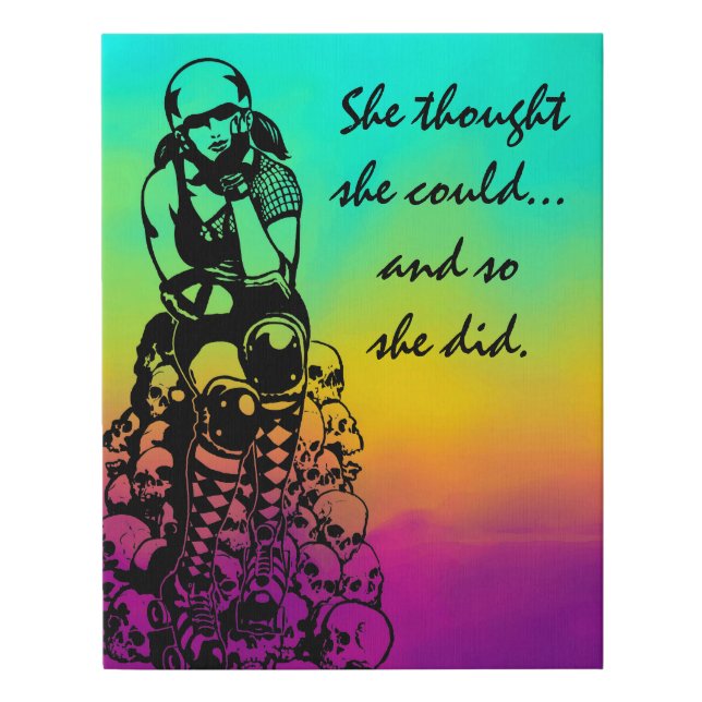 Roller Derby Poster Gift - 12x14 Faux Canvas (Front)