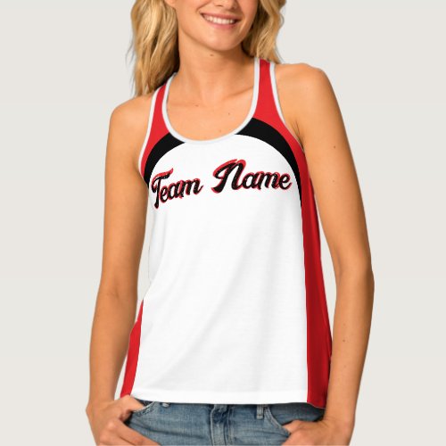 Roller Derby Red White Team Name Uniform Tank Top