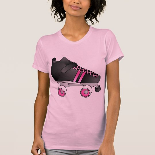 Roller Derby Skate Black and Pink T-Shirt