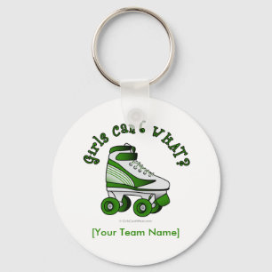 Roller Derby Skate - Green Keychain