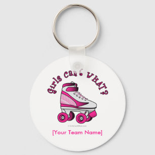 Roller Derby Skate - Pink Keychain