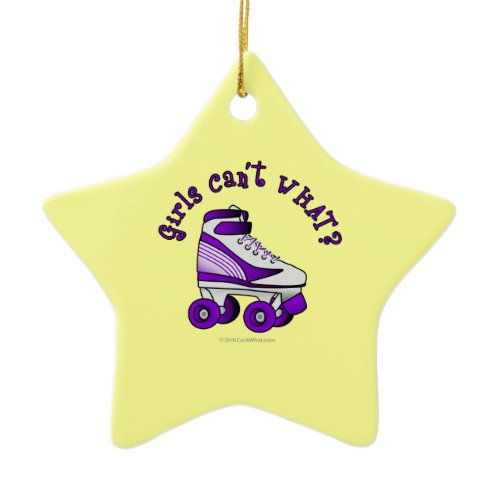 Roller Derby Skate - Purple Ceramic Ornament