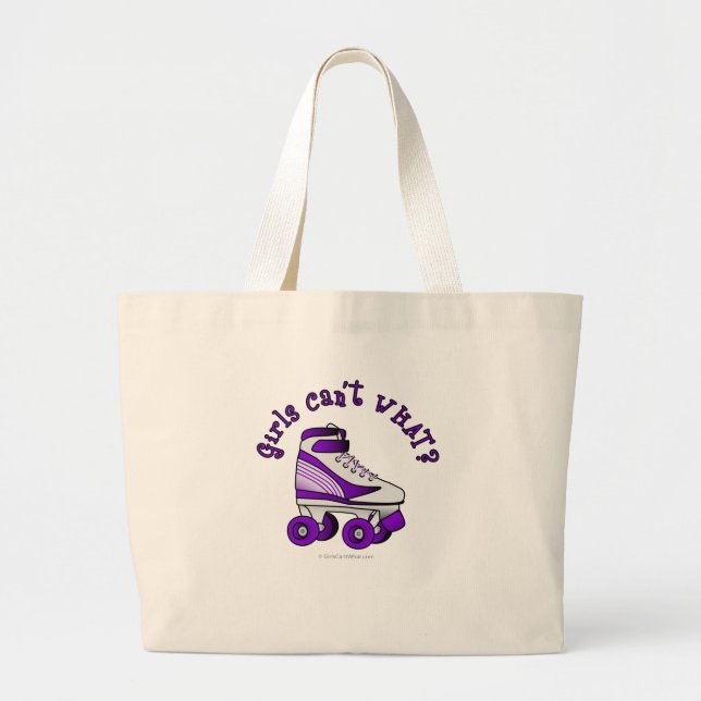 Roller Derby Skate - Purple Large Tote Bag (Front)