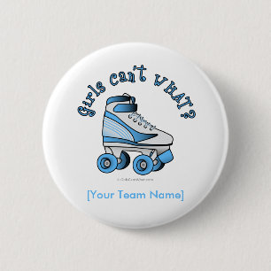 Roller Derby Skate - Sky Blue Pinback Button