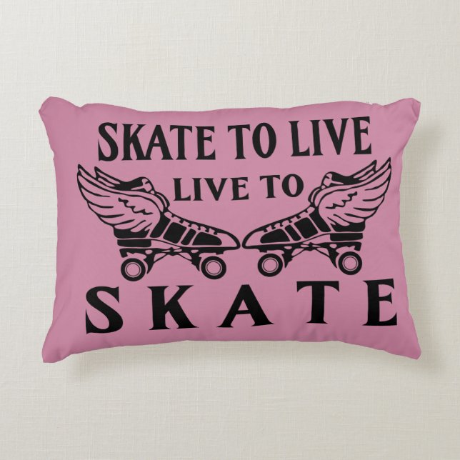 Roller Derby, Skate to Live, Live to Skate Decorative Pillow (Front)