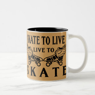 Roller Derby, Skate to Live, Live to Skate Two-Tone Coffee Mug