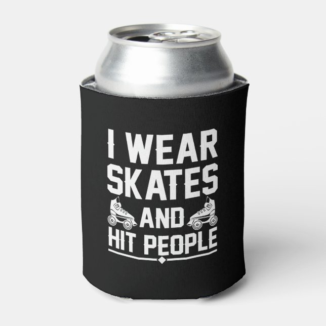 Roller Derby Skater Wear Skates Hit People Can Cooler (Can Front)