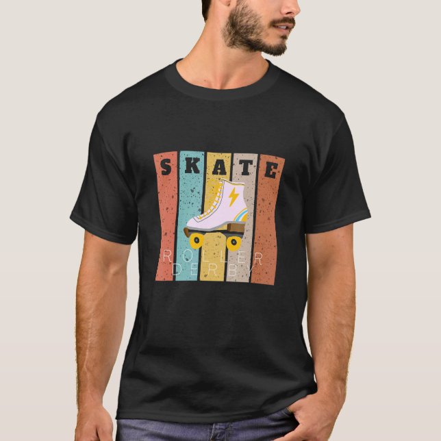 Roller Derby Skating Retro Vintage Skater T-Shirt (Front)
