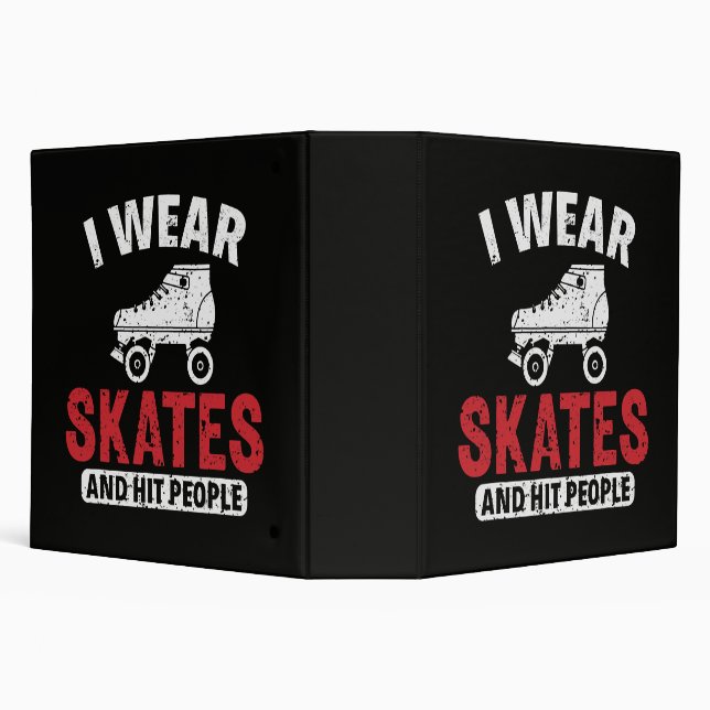 Roller Derby Skating Skate Skater 3 Ring Binder (Background)