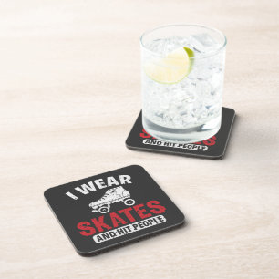Roller Derby Skating Skate Skater Beverage Coaster